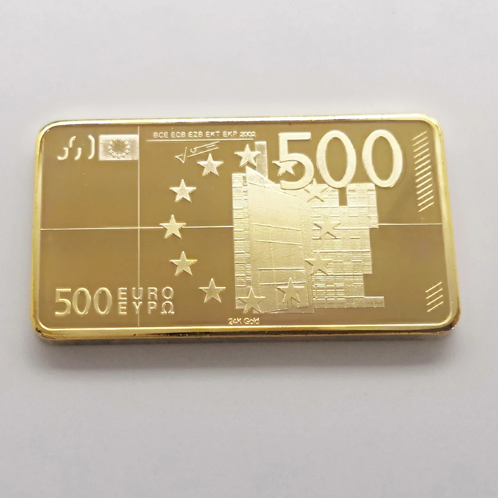 European 500 Euro Banknote 24K Gold Souvenir Bullion Bar Coin Festival Gifts Collection | Дом и сад