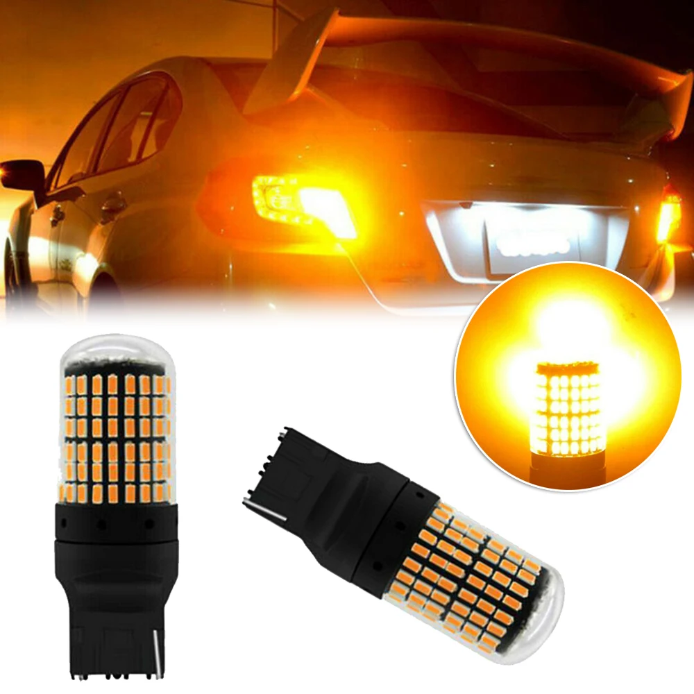 

2pcs 7440 Amber LED Lamp Bulb Turn Signal Light For Ford / Toyota / Honda Low Power Consumption And Higher Brightness