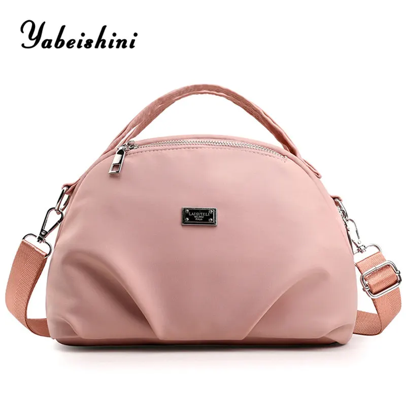 

Women Shoulder Bag Pink Shell bag Messenger Bags Nylon cloth ladies Brands hand bags Designer Crossbody Bag sac a main femme