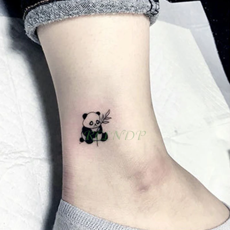 Водонепроницаемая временная татуировка наклейка Милая панда едят бамбук милые тату флэш-тату поддельные татуировки для мужчин женщин детей