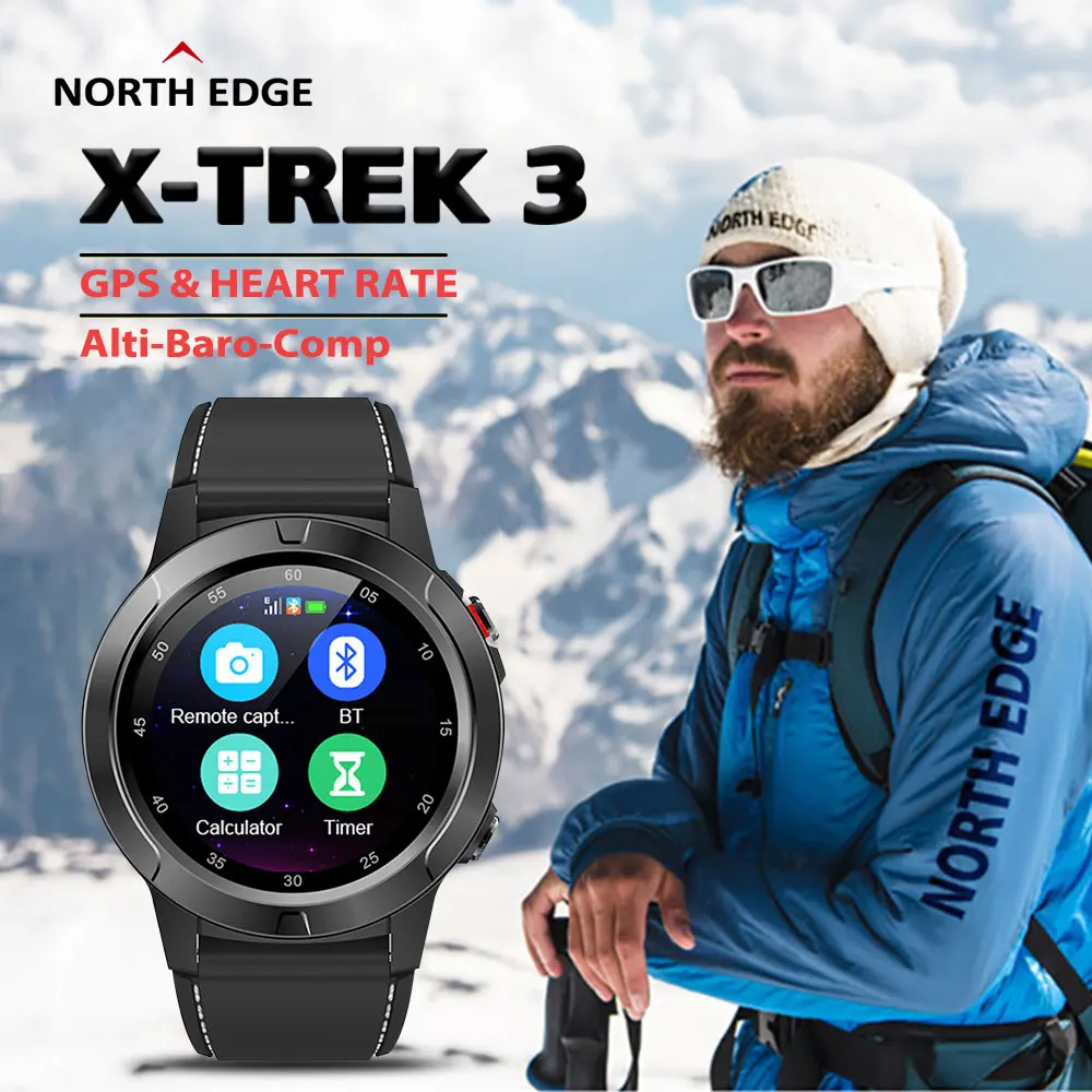 Оригинальные Смарт часы North EDGE GPS мужские спортивные с компасом пульсометром