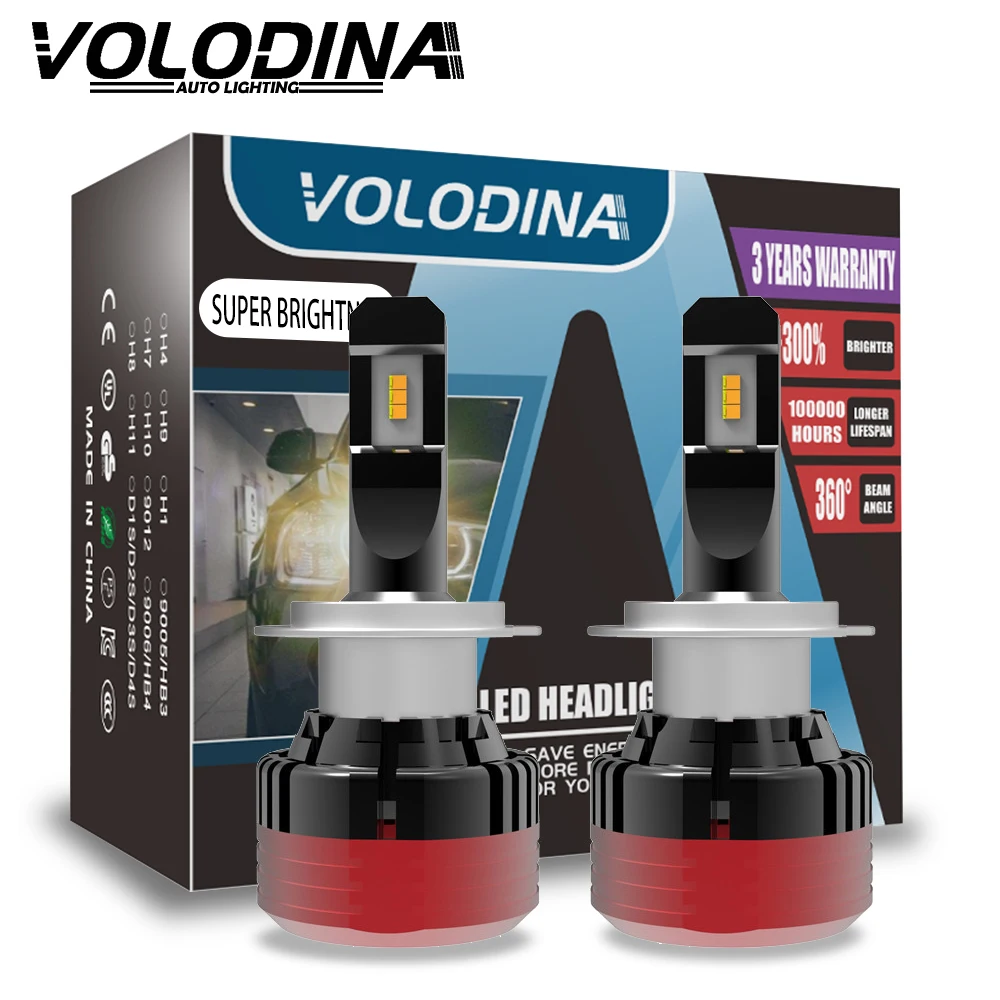 Volodina новое поступление H7 LED H4 H8 H11 9012 9005 9006 HB3 HB4 Ultinon основные светодиодные лампы