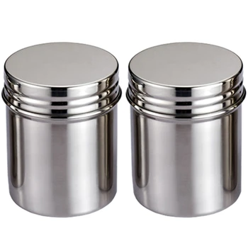 

Stainless Steel Storage Tank, Coffee Beans And Tea Sealed Cans, With Lid, For Kitchen Dry Food, Herbs, Weeds - Medium 12 Oz 2Pcs