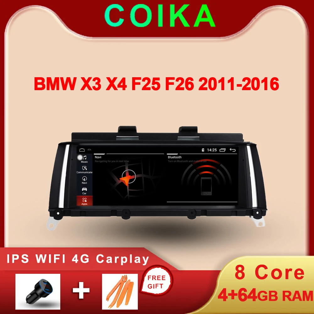 8 &quotIPS сенсорный экран автомобильный GPS Navi плеер для BMW X3 F25 X4 F26 2011 2017 Android Радио