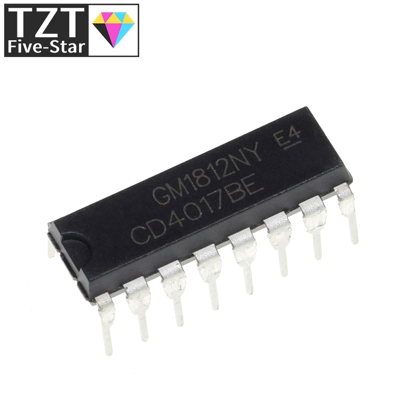 100 шт. CD4017 CD4017B CD4017BE 4017 десятилетний счетчик делителя IC | Электронные компоненты и