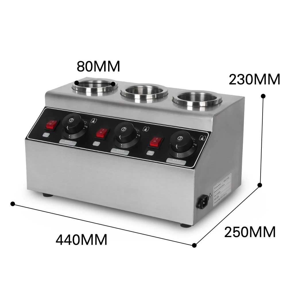 Sauce Warmer 3 Bottles Keep Warming Temperature Control Convenient Operation Easy to Clean