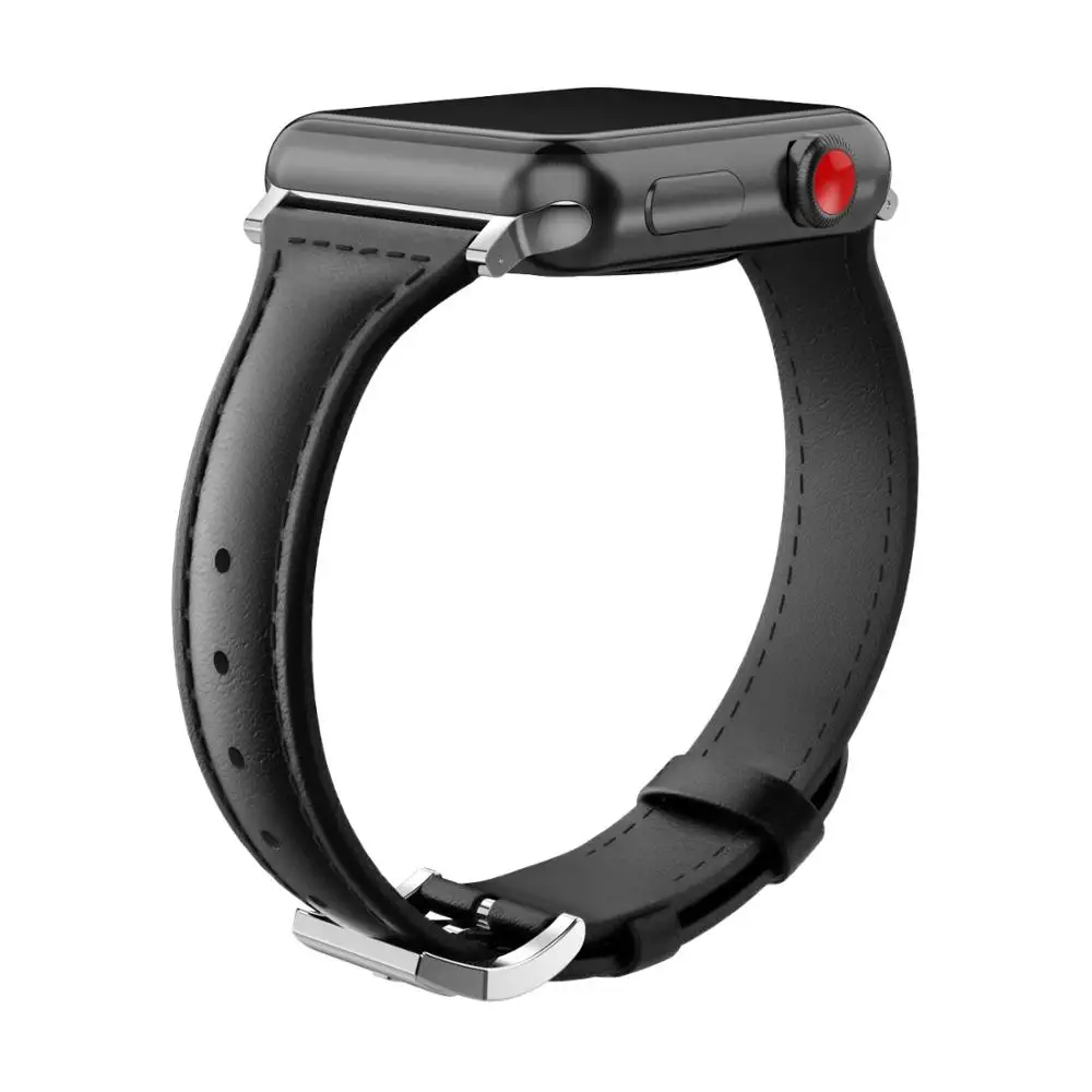 Тонкий кожаный ремешок для apple watch band 44 мм 40 мм Iwatch band 42 мм 38 мм Натуральная кожа beracelet ремешок для часов apple watch 4 3 2 1