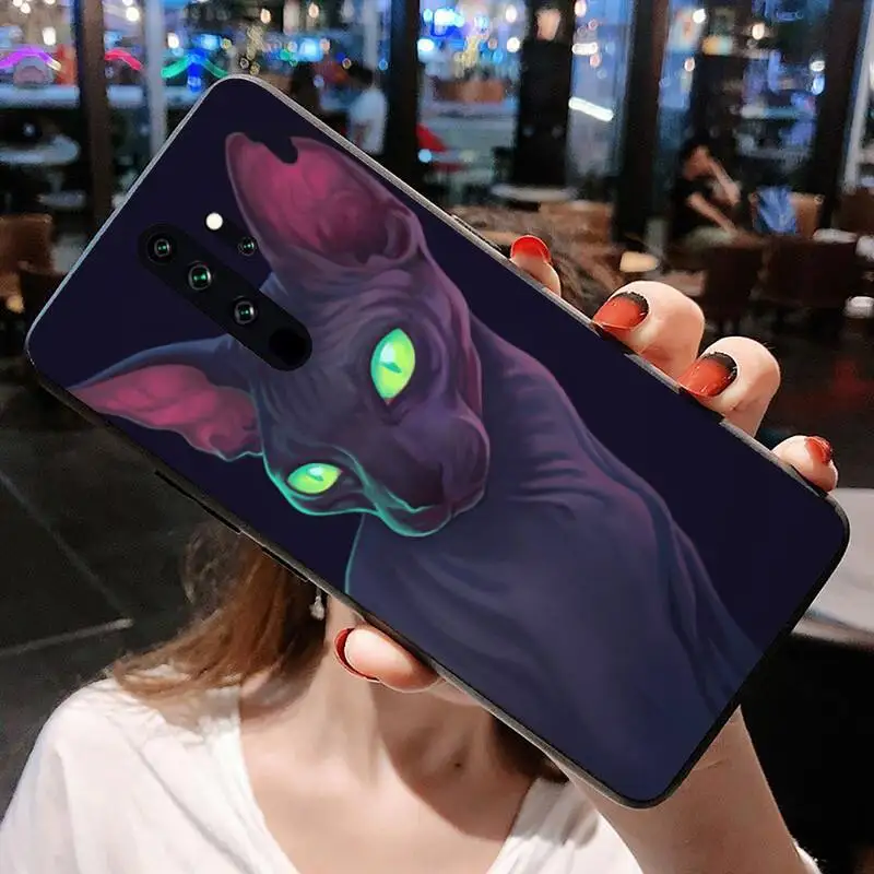 HUAGETOP Sphynx Cat Soft Rubber Phone Cover for Redmi Note 9 8 8T 8A 7 6 6A Go Pro Max Redmi 9 K20 case for xiaomi Cases For Xiaomi