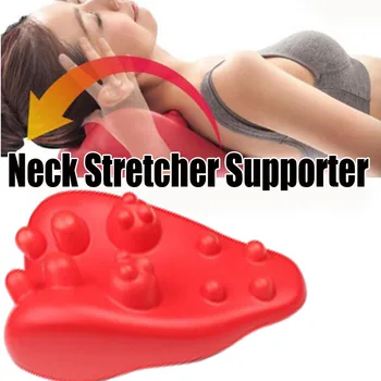 

New Red Rugged Neck Stretcher Supporter Press Relax Ease Pain Pillow Stiff