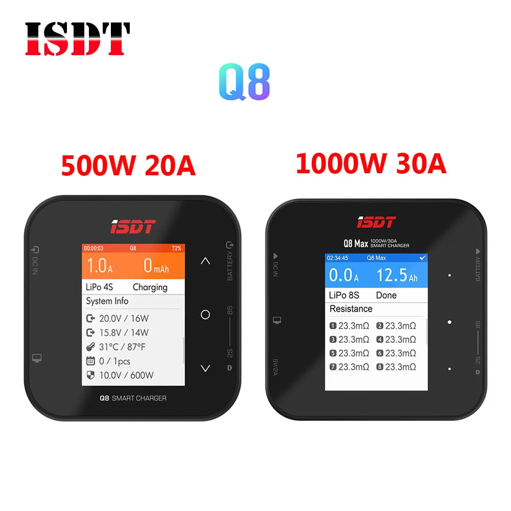 ISDT Q8 Max BattGo 500 Вт 20A / 1000 30A Высокая мощность Батарея баланс зарядное устройство Dis
