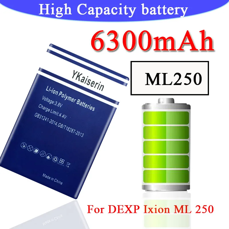 Для DEXP AMPER M Ixion ML250 телефон новейшее производство высокое качество 6300 мАч батарея+ номер отслеживания