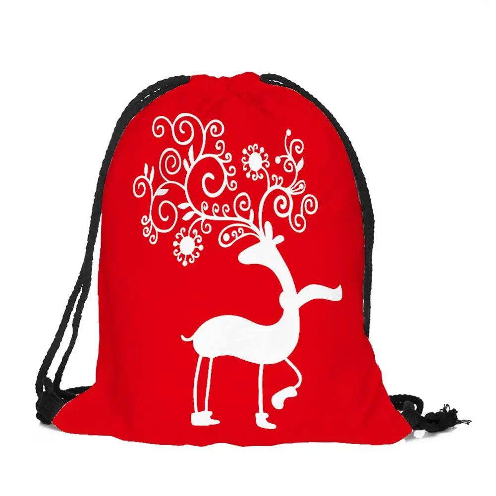 

12.6 x 15.4 Inch Drawstring Bag Christmas Cartoon Pattern Reusable Wear Resistant Drawstring Gift Bag Candy Bags