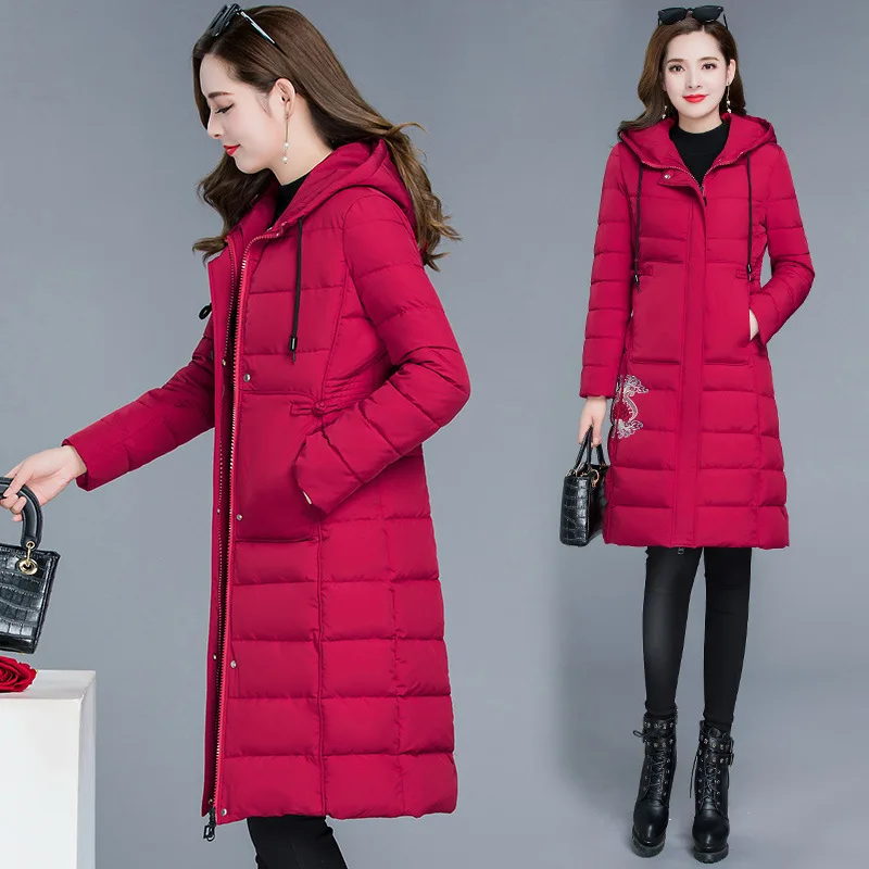 

Simple Long Fashion Warm Cotton Coat 2019 Winter New Style Korean-style Long Sleeve Hooded Commuting Versatile Fashion Cotton-pa