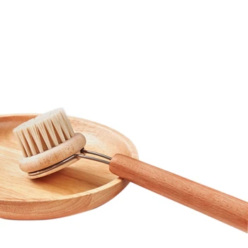 Natural Wooden Brush Long Handle Pan Pot Brush Dish Bowl Washing Cleaning Brush Household Kitchen Gadgets Brushes Cleaning Tools 4