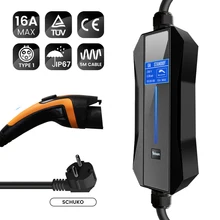 Sae j1772 tipo 1 ev portátil carregamento rápido carregador casa 5m corrente ajustável led luz para nissan leaf veículo elétrico