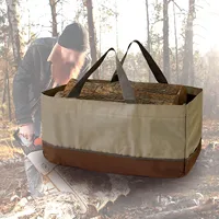 Firewood Log Carrier Large Firewood Storage Bags Wax Carrier Tote Durable Fire Wood Holder Organizer Bag Fireplace Accessories 2