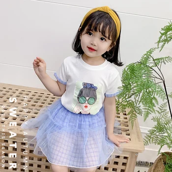 

Toddler Girl Clothes Little Girls Clothing Set 2020 Summer Kids Clothes For Girls T-shirt + Dress 2PCS Suit Children Clothing