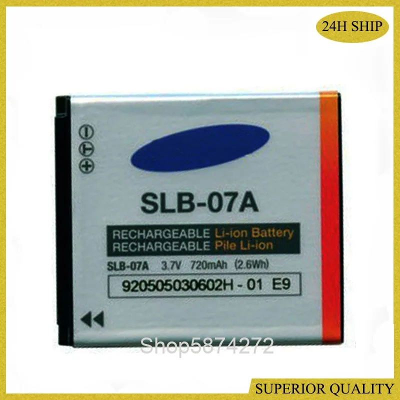 10pcs 720mAh SLB-07A SLB07A SLB 07A CameraBattery For SAMSUNG PL150 ST50 ST500 ST550 ST600 TL90 TL100 TL205 TL210 Battery |