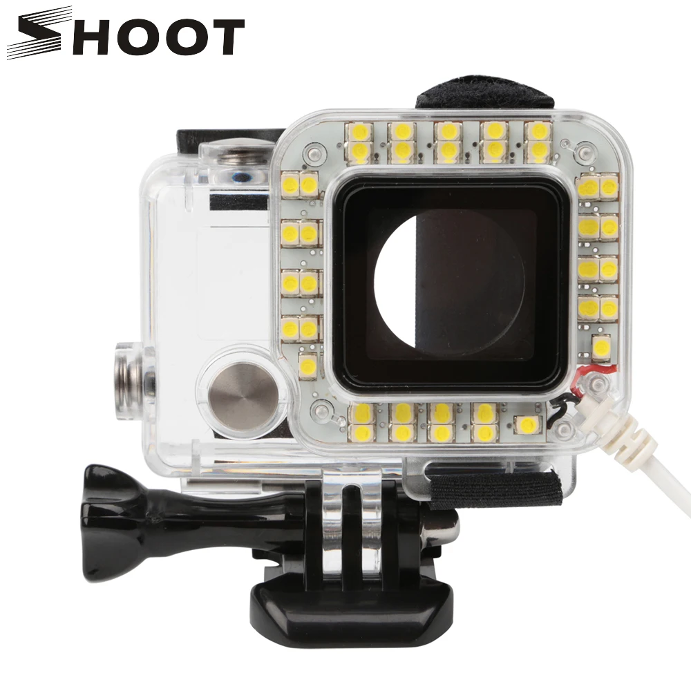 Светодиодный кольцевой светильник SHOOT для Gopro Hero 4 3 + черный серебристый камеры
