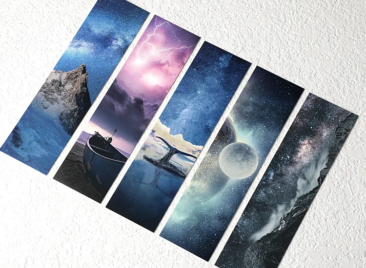 Wandering Stars Series Paper Bookmark Bright Starry Sky Book Holder Message Card Gift Stationery 30 Pcs/Set Bookmarks Stationery Supplies Paper Bookmark