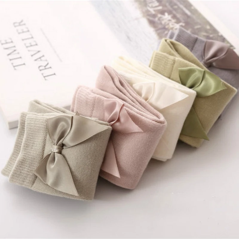 Baby Stuff Baby Girl Socks Knee High Princess Socks for Girl Sweet Cute Long Tube Kids Candy Color Bows Leg Warmer 2-8T