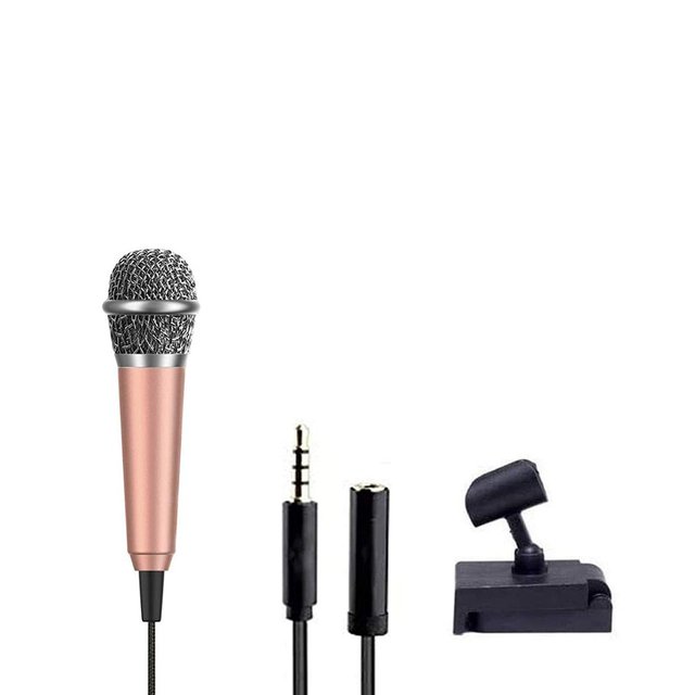3.5mm Stereo Studio Mic KTV Karaoke Mini Microphone For Cell Phone Laptop PC Desktop Small Size Mic