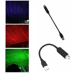 USB Powered Mini LED Car Roof Star Night Lights Laser Atmosphere Ambient Projector Vehicle Interior Atmosphere Galaxy Lamp Decor