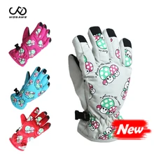 WOSAWE Детские теплые лыжные зимние перчатки зимние снегоходные спортивные водонепроницаемые ветрозащитные детские лыжные перчатки с ремнем для сноуборда