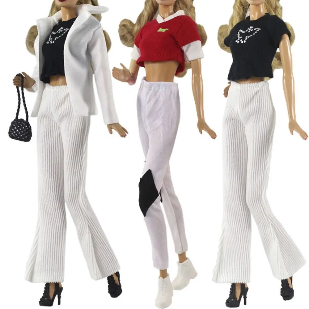 Multi-styles 11.5" Floral Jeans 1/6 BJD Dolls Leather Pants Dolls Trousers Casual Wears Fashion Kids Toys Clothes Accessories