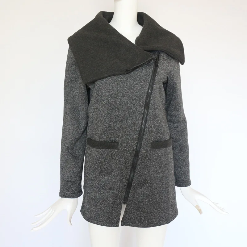 Толстовка размера плюс, женское длинное пальто, осенне-зимняя модная куртка с капюшоном на молнии, женская повседневная куртка с отложным воротником, S-5XL