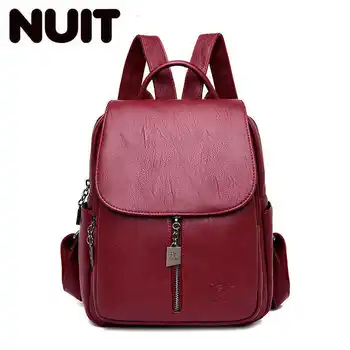 

Brand 2020 New Laptop Backpack Women Leather Luxury Female Classic Backpack For Teenage Girls Satchel School Bag Sac A Dos Femme