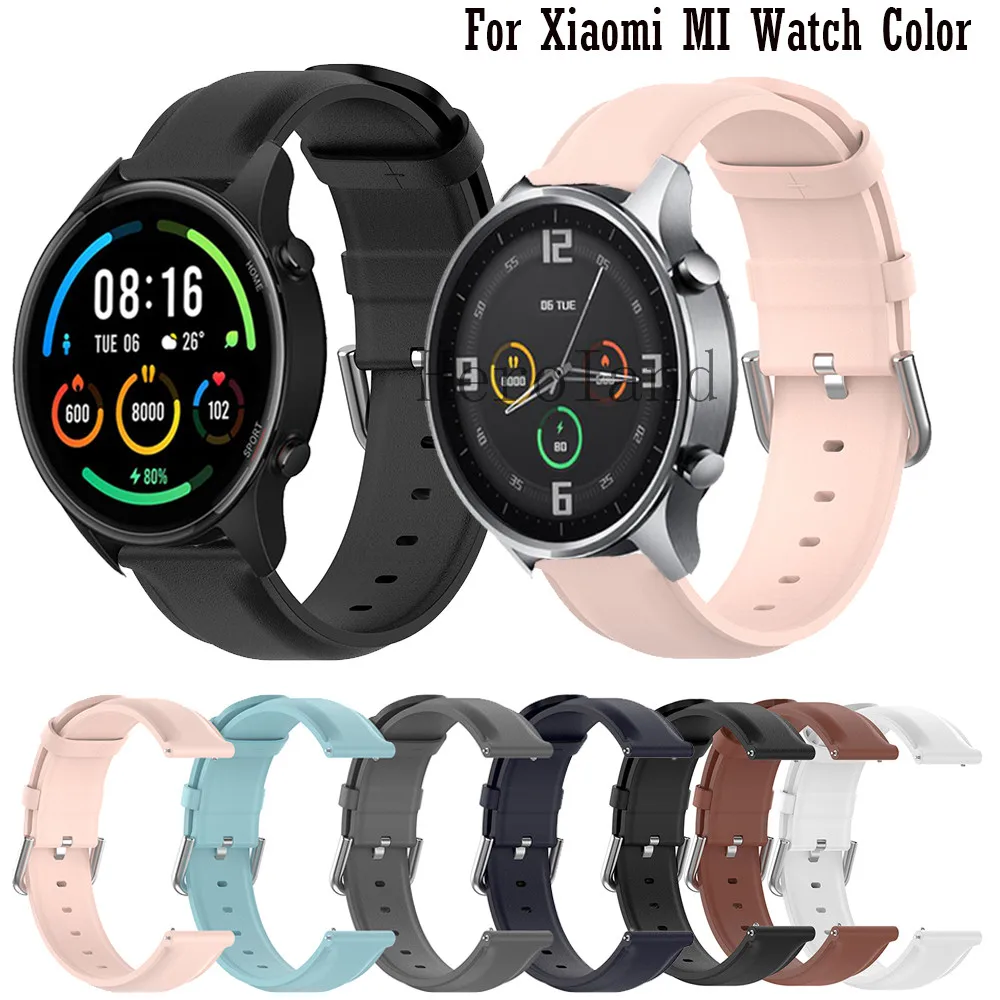 Lussuoso Cinturino In Pelle Per Xiaomi Mi Watch Color Sport Smart Wristband Cinturino Per Cinturino Garmin Venu 2 Ticwatch Pro 3