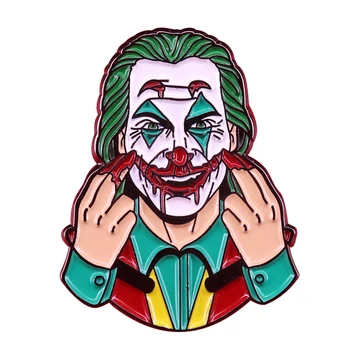 

Put On A Happy Face - Joker inspired interactive hard enamel pin Joaquin Phoenix fans gift