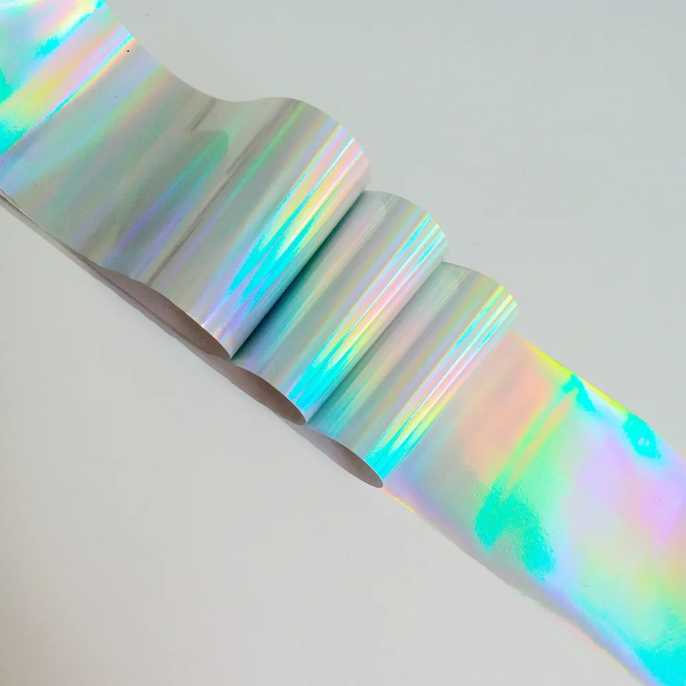 100 см Лазерная Серебряная Золотая наклейка для ногтей Holo Фольга пальцев новый