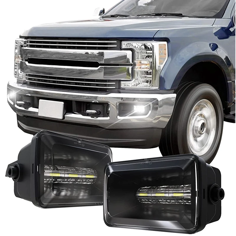 

DOT Approved LED Fog Lights For Ford F150 2015-2020/2017-2018 Super Duty 4 Inch Rectangular Bumper Driving Lamp Black