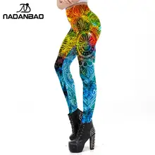NADANBAO новые женские Леггинсы эластичные тренировки Леггинсы готические Фитнес леггинсы Мандала печати градиент на открытом воздухе плотные леггинсы для девочек XLSize
