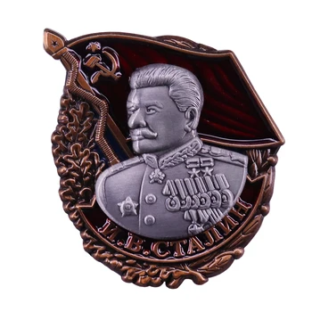

Stalin and Soviet flag badge USSR 80s vintage rare collectible