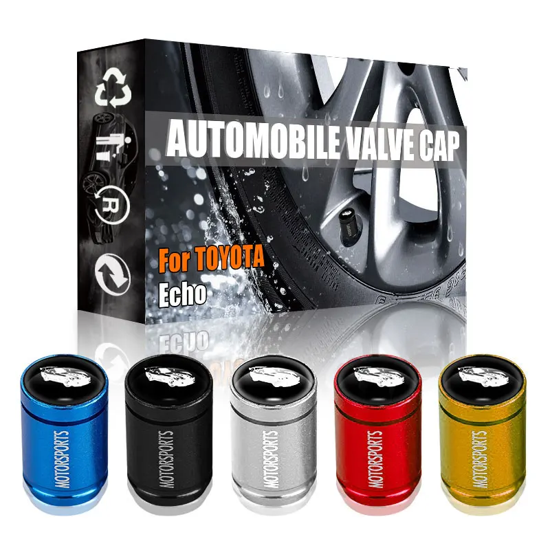 4pcs Car Logo Badge Wheel Tire Valve Core Covers Caps Auto Goods For Toyota Echo Sienta RAV4 Prado 90 120 150 Accessories | Автомобили и