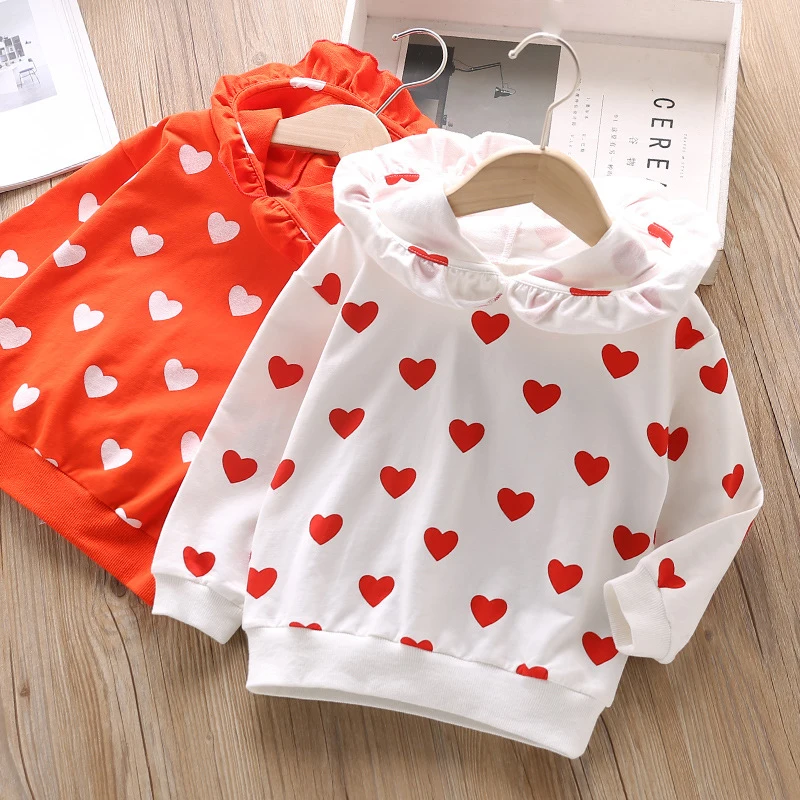 

2019 Children's Sweatshirt Cute Love Print Girls Tops Kids Hoodies Baby Sweatshirt Children Clothing Kids Girls Hoodies Teen