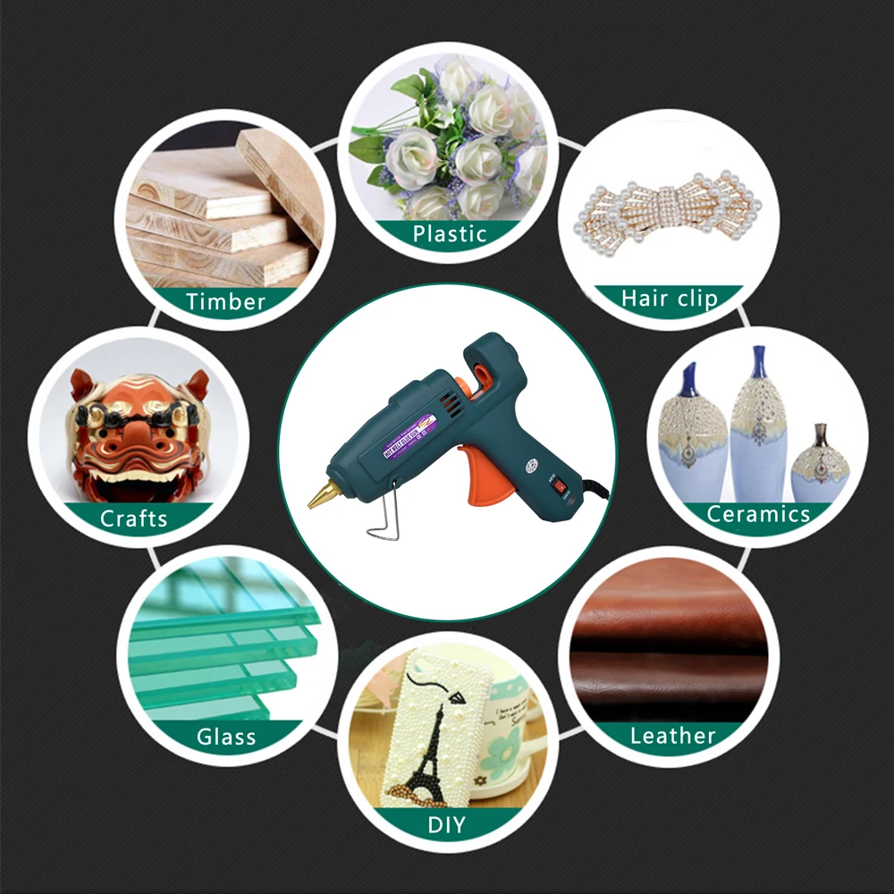 Hot Glue Gun 60/100W Dual Power High Temperature Melt Glue Gun Household Use 11mm Sticks with 5 pcs Nozzle hot melt glue gun hot glue gun