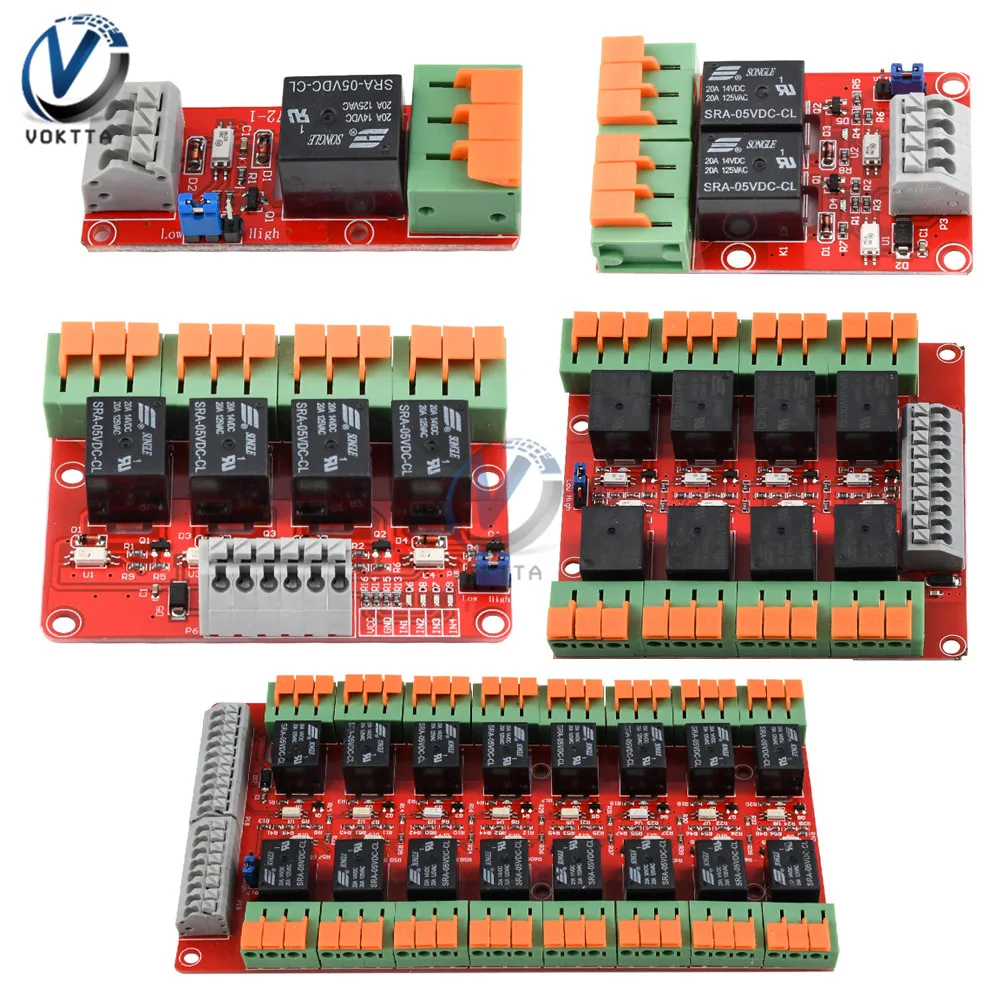 Módulo de Controle de Relé para r3 Raspberry pi 16 Canais 5v 20a Suporte Alto Baixo Nível de Tensão Controlador de Gatilho
