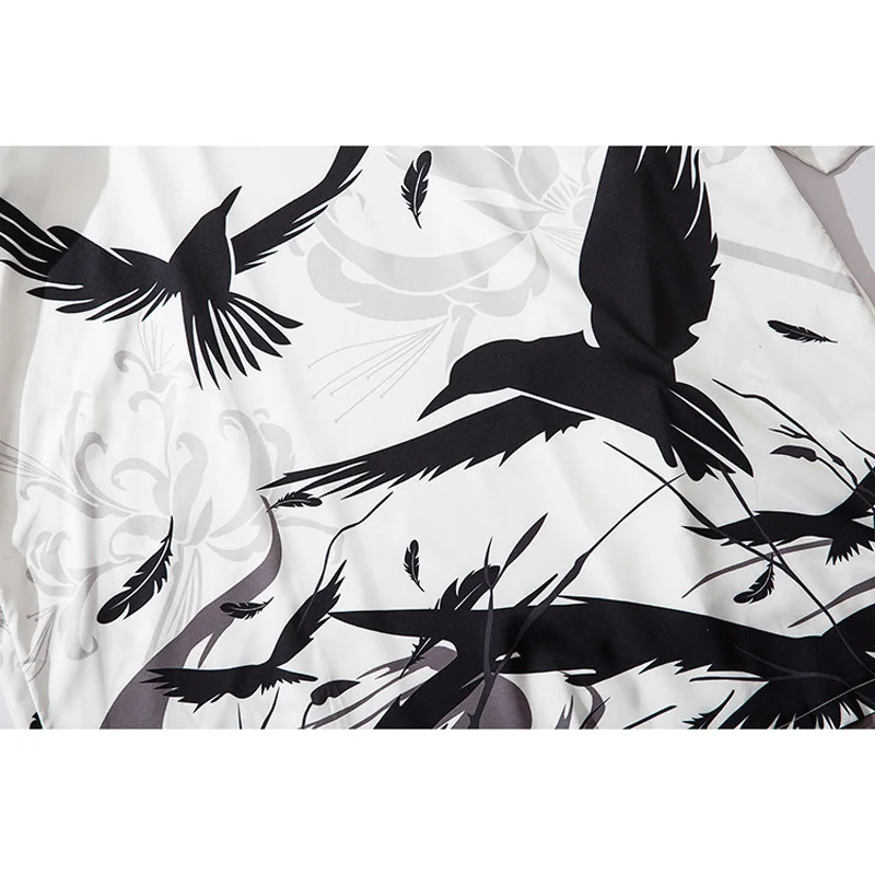 2020 White Japanese Kimono Cardigan Women/men Summer Crow Anime Harajuku Yukata Cosplay Shirt Traditional Costume Asian Clothes