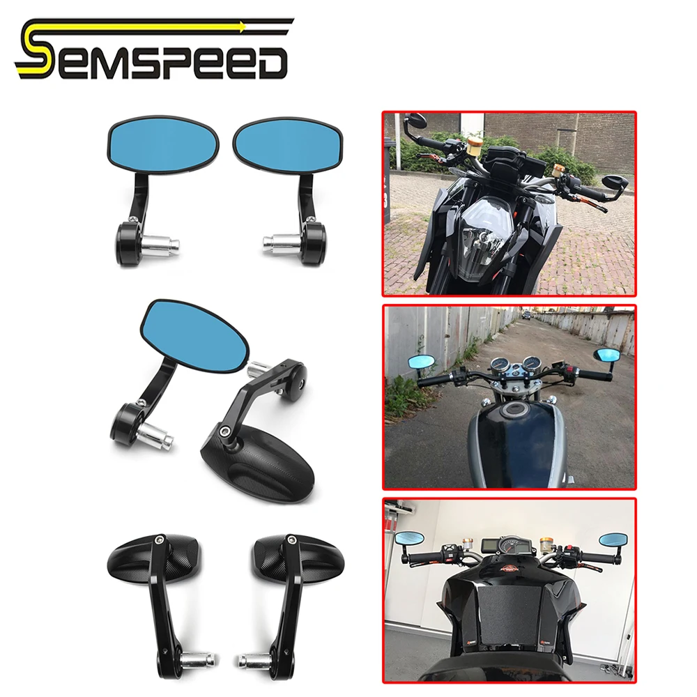 Universale 2Pc Moto 7/8 "22Mm Bar End Specchi Retrovisori Scooter Vista Posteriore Vista Laterale Per Honda Cbr 250 Ninja Zx 6R Z800 Z1000