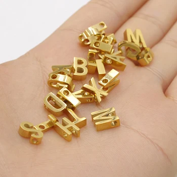 

5Pcs/lot 1.8mm Small Hole Bead 3*8mm Stainless Steel Mirror Polished 26 Alphabet Letters A-Z Charm Bead DIY Handmade Jewelry