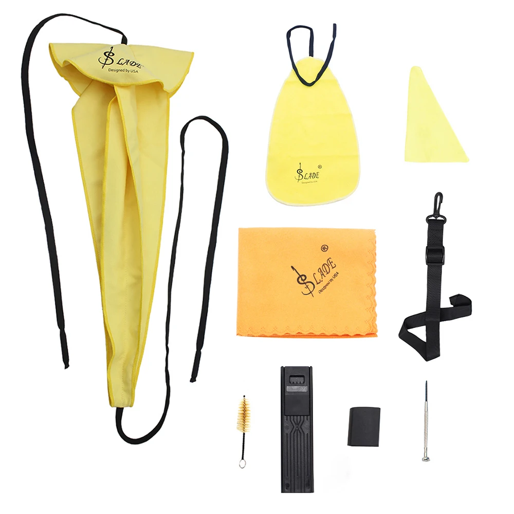 Lade 10-In-1 Saxofoon Cleaning Care Kit Kurkvet Duimsteun Kussen Reed Case Mondstuk Borstel Schroevendraaier schoonmaakdoekje