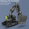 1:14 Screw Power Large Remote Control Excavator Truck 2.4G 22CH LED Lighting Unlimited Rotation Alloy Bucket RC Excavator Truck 4