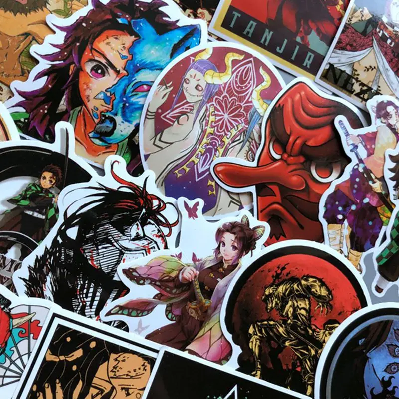 50 шт. Demon Slayer: Kimetsu No Yaiba аниме наклейка s ПВХ граффити наклейка s чемодан багаж гитара автомобиль для детей игрушки