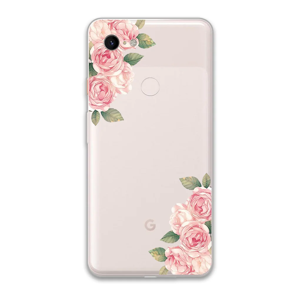 Floral Flower Case For Google Pixel 4 5 3 2 XL Cover for Pixel 3a 4a XL 5G Soft Silicone TPU Shockproof Protect Phone Back Funda