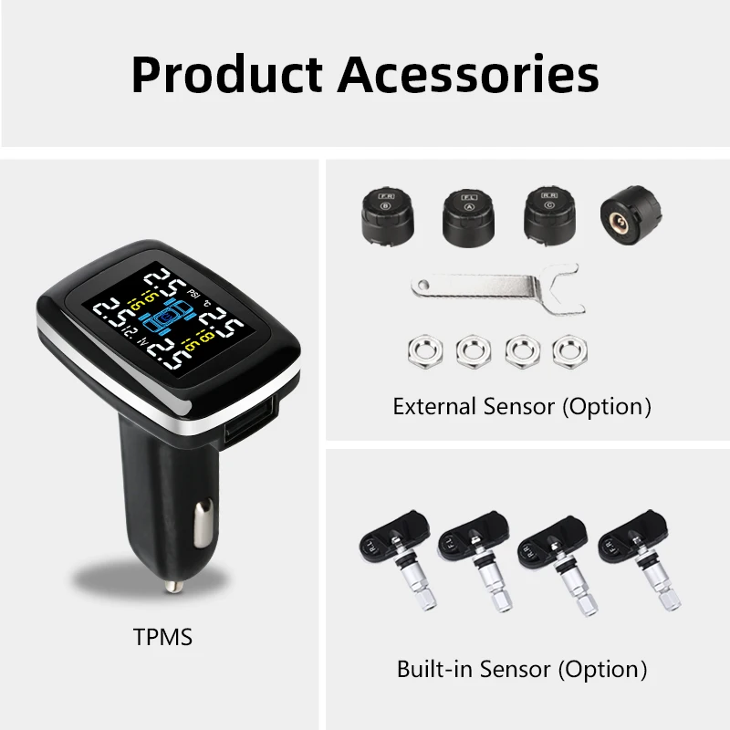 Jansite автомобильный TPMS система контроля давления в шинах датчики прикуривателя USB