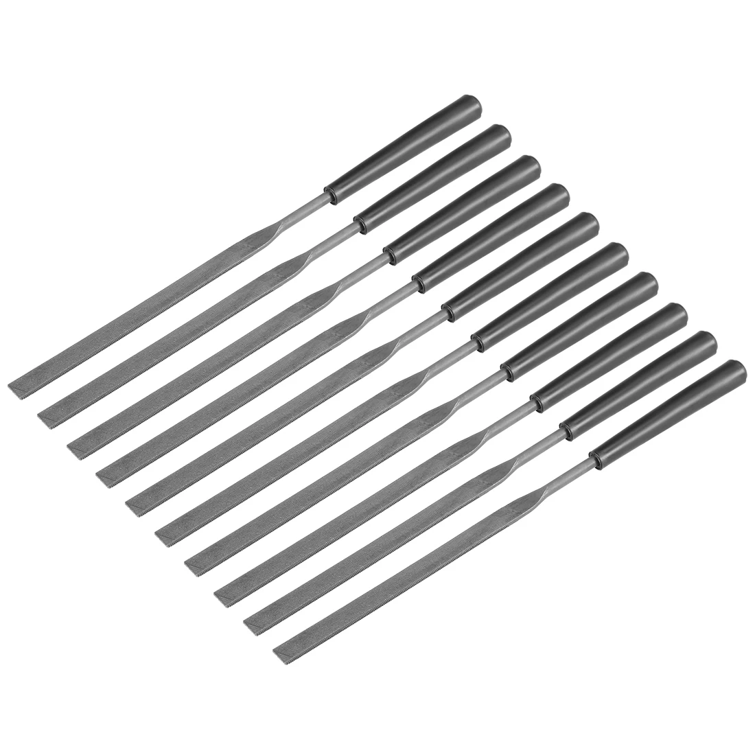 10pcs 3mm X 140mm Second Cut Steel Flat Needle File With Plastic Handle